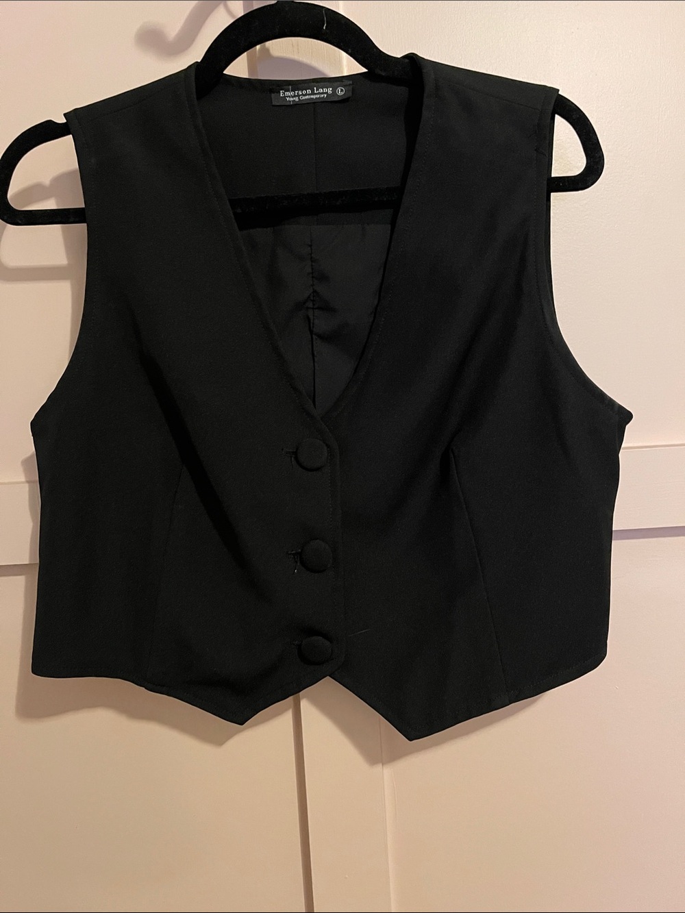 Black Tailored Button-Front Vest